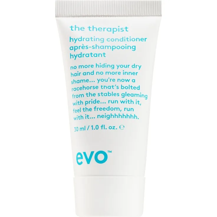 EVO The Therapist Hydrating Conditioner, feuchtigkeitsspendender Conditioner, 30 ml, nährt und pflegt das Haar, sorgt für Glanz und Geschmeidigkeit