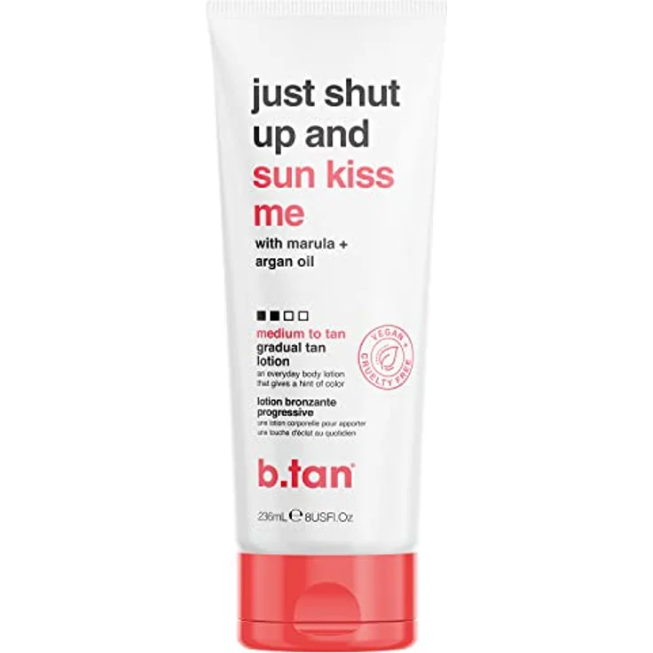 B.TAN b.tan Medium Gradual Self Tanning Lotion, Selbstbräuner mit Marula- und Arganöl für einen natürlichen sonnengeküssten Teint, 236ml – Bild 1