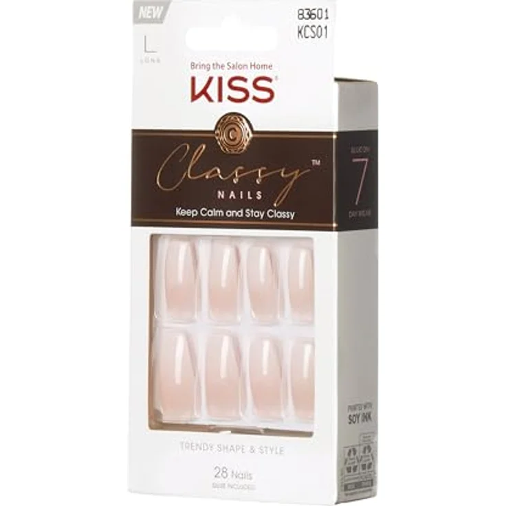 KISS Classy Nails Be-you-tiful, künstliche Fingernägel Long, 28 St., mit speziell geeignetem Kleber für langanhaltenden Halt – Bild 2