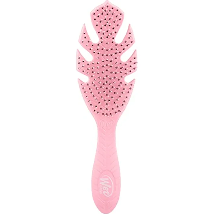 WetBrush Go Green Biodegradable Detangler Hairbrush Soft Intelliflex Bristles Pain Free Brushing All Hair Types Pink