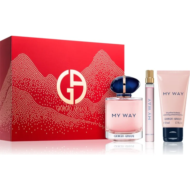 Armani My Way Geschenkset für Damen, Duftset mit 90 ml Eau de Parfum, 10 ml Miniatur und 50 ml Bodylotion, luxuriöse Verpackung