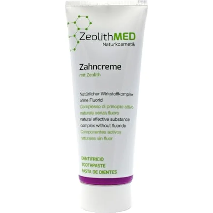 Zeolith MED Zahncreme 75 ml, Premium Xylit Zahnpasta ohne Fluorid, natürlicher Wirkstoffkomplex