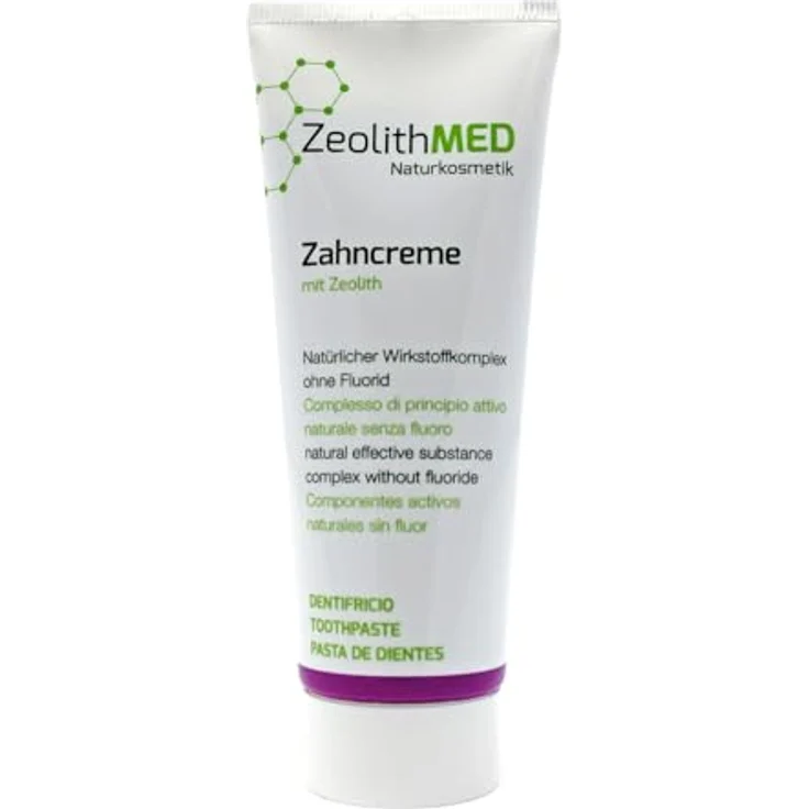 Zeolith MED Zahncreme 75 ml, Premium Xylit Zahnpasta ohne Fluorid, natürlicher Wirkstoffkomplex – Bild 1
