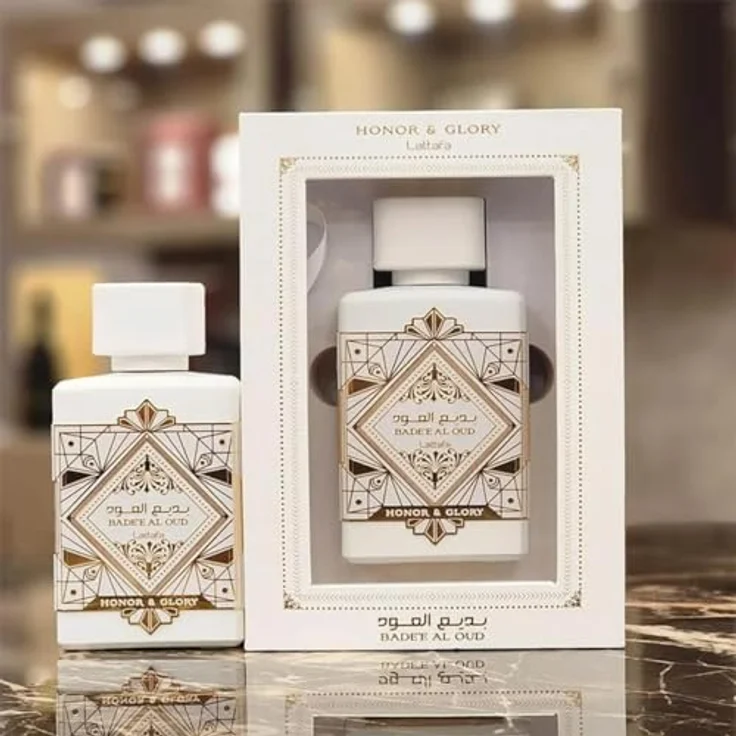 Lattafa Badee Al Oud Honor & Glory Eau de Parfum Nicho Dubai, 100 ml - Damenduft mit exotischen Duftnoten von Ananas und Crème Brulée – Bild 3