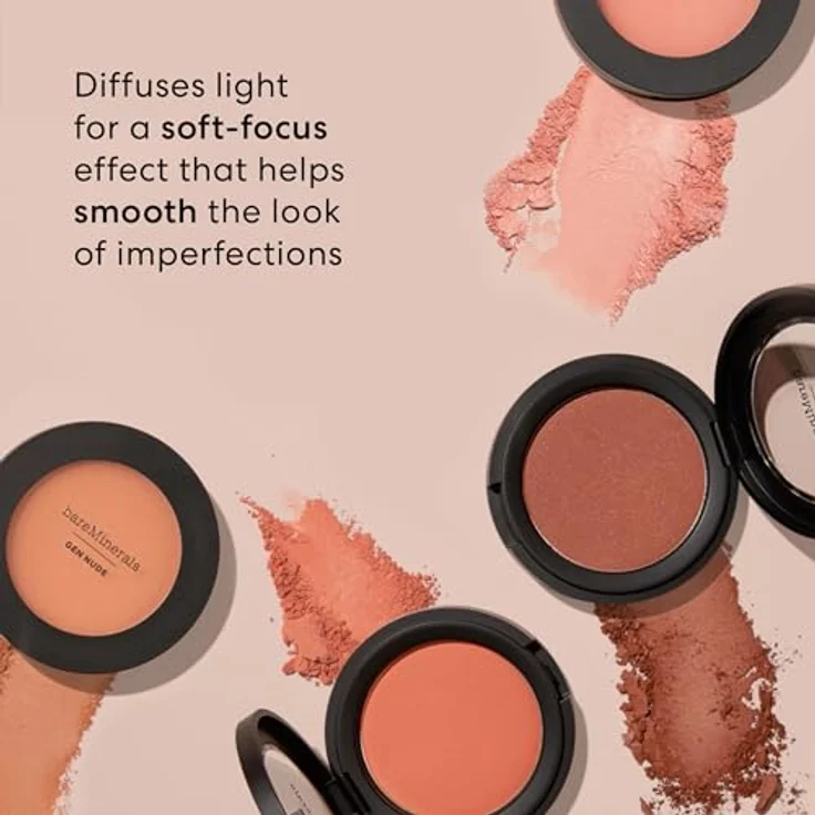 bareMinerals Gen Nude Powder Blush, 6 g Rouge mit leichtem Finish und lichtreflektierenden Mineralperlen, für natürlich rosige Wangen – Bild 2