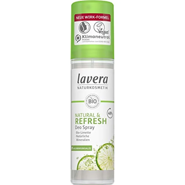 lavera Deo Spray NATURAL REFRESH - unisex Deo mit Bio-Limette & natürlichen Mineralien - 48h zuverlässiger Schutz - ohne Aluminium- frisches Hautgefühl - vegan - Naturkosmetik - Bio (1 x 75 ml)