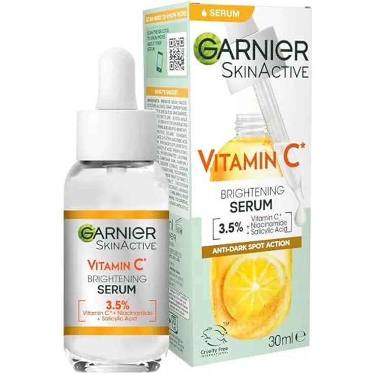 Garnier SkinActive Anti-Dark Spot Serum mit Vitamin C, 30 ml, gegen dunkle Flecken