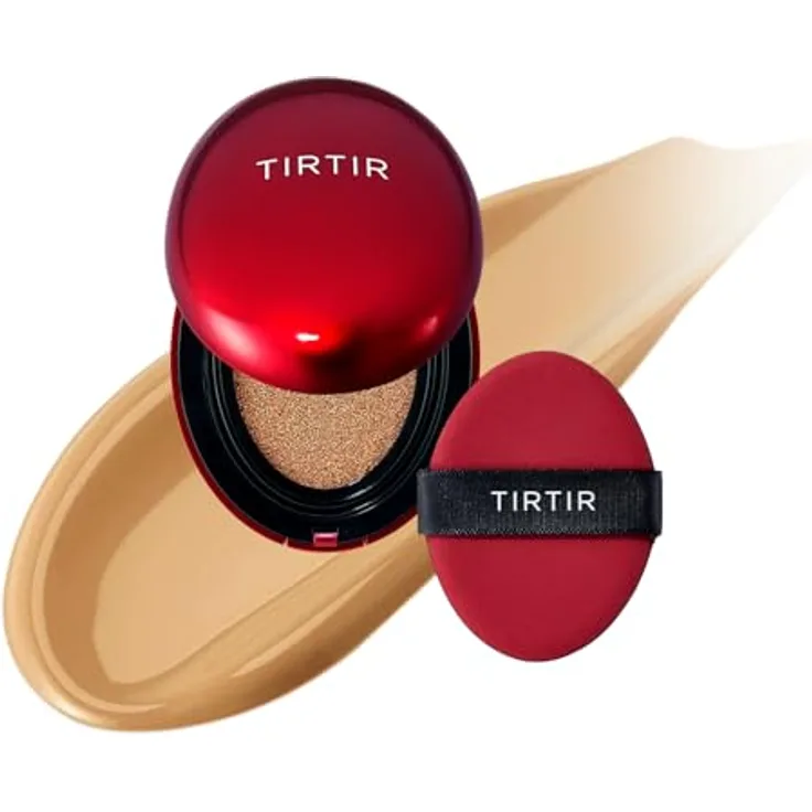 TIRTIR Mask Fit Red Cushion Mini, langanhaltendes Make-up im Schwämmchen, Farbton 29N Natural Beige, 4.5 g