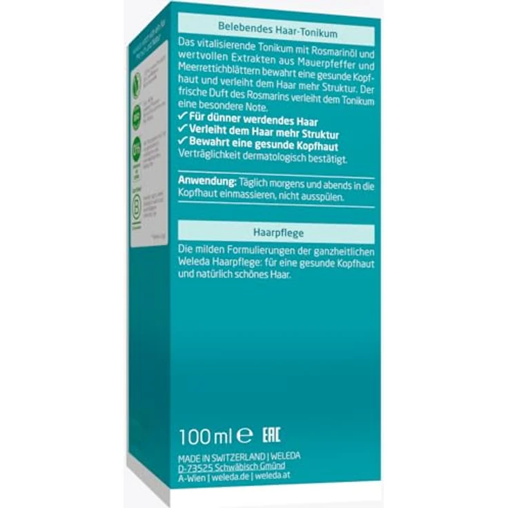 Weleda Belebendes Haar-Tonikum Naturkosmetik Anti-Haarausfall Für Kräftiges Haar 100 ml – Bild 2