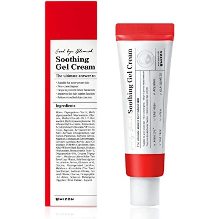 MIZON GOOD BYE BLEMISH SOOTHING GEL CREAM (55ML) Koreanische Hautpflege - Leichtes Gel mit Acnotide zur Zielgerichteten Behandlung von Fettiger und Problematischer Haut