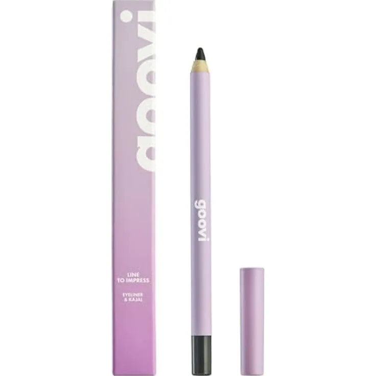 GOOVI Line To Impress Eye Pencil, Hochpigmentierter Eyeliner & Kajalstift, Glänzendes Finish, langanhaltend, braun, 1,2g