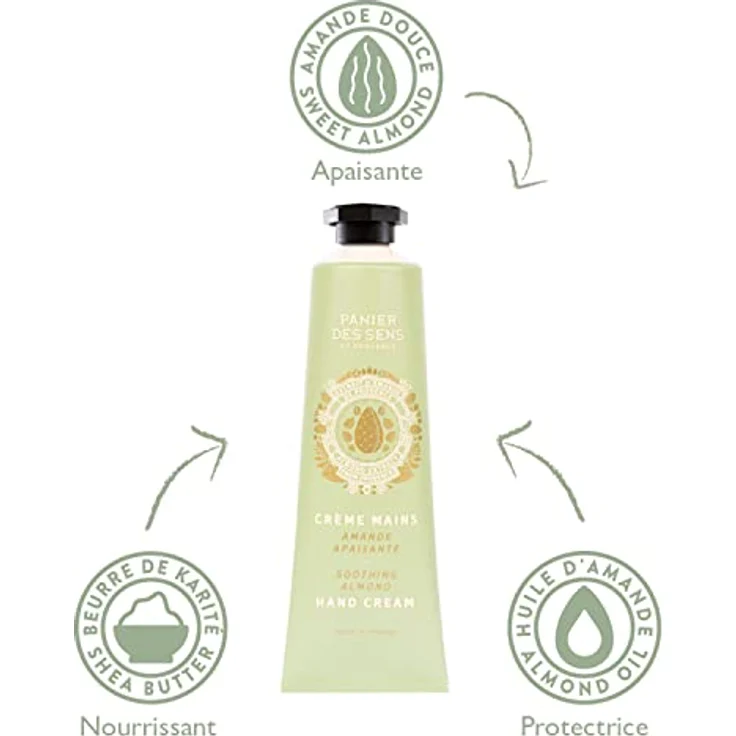 Panier des Sens - Handcreme für sehr Trockene Hände und Haut - Mandel-handlotion, Feuchtigkeitscreme, Handmaske - Shea Butter und Mandelöl - Handpflege aus Frankreich 97% nat. Inhaltsstoffe - 30 ml – Bild 2