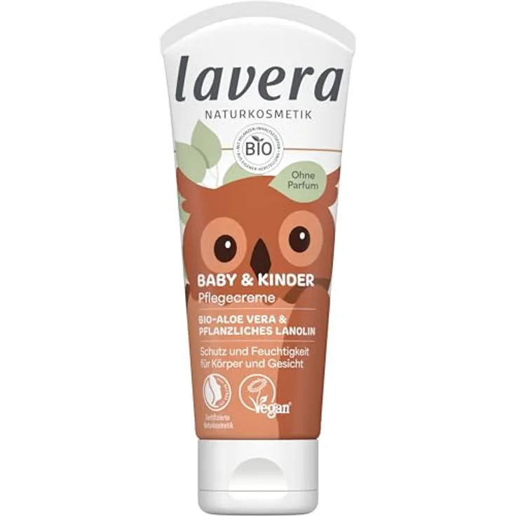 Lavera Baby & Kinder Pflegecreme, sanfte Lotion für empfindliche Haut, 75 ml