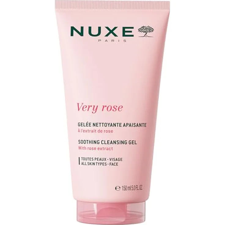 NUXE Very Rose Soothing Cleansing Gel, 150 ml, beruhigendes Reinigungsgel für alle Hauttypen, 97 % natürliche Inhaltsstoffe, vegan