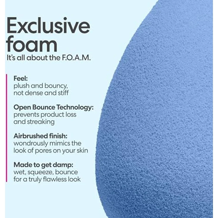 BeautyBlender Denim Make-up Schwamm - Limitierter Beauty Schwamm für Foundation, Puder & Concealer - Kosmetik-Schwamm zum Verblenden - Wiederverwendbar & Waschbar, Denim Blue – Bild 5