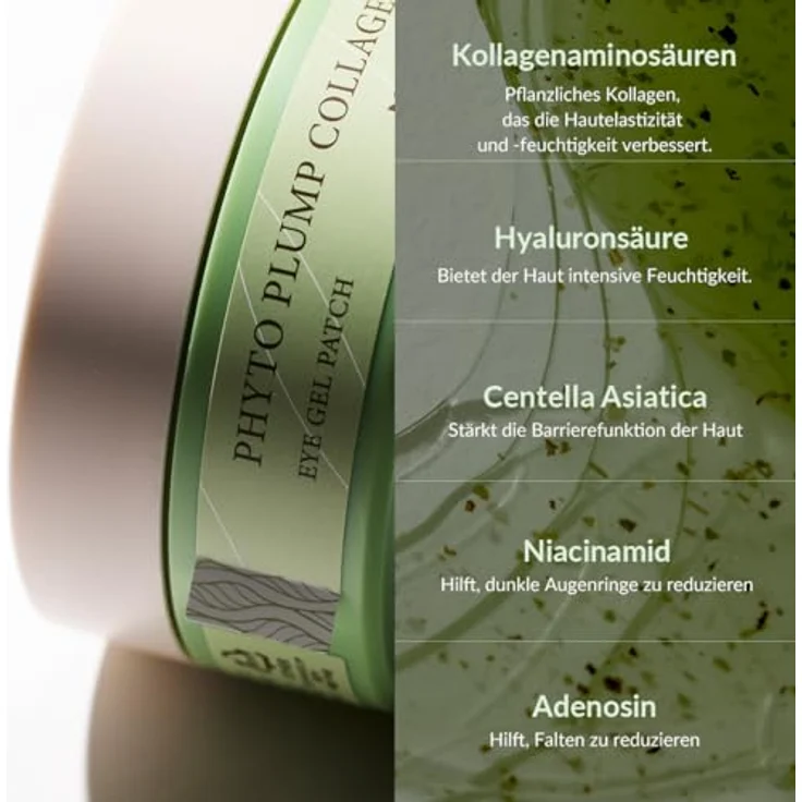 Mizon Phyto Plump Collagen Hydrogel-Pads, Augenpflege gegen Falten, 60x1,5 g, vegan – Bild 4