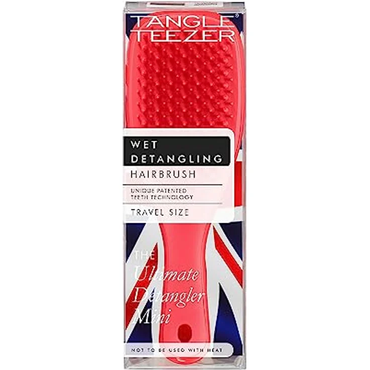 Tangle Teezer Mini, ultimative Detangler Haarbürste, sanft zu nassem Haar, Borsten auf 2 Ebenen und komfortabler Griff, ideal für Kinder und Reisen, reduziert Knoten und Haarbruch, Farbe: Pink Punch – Bild 3