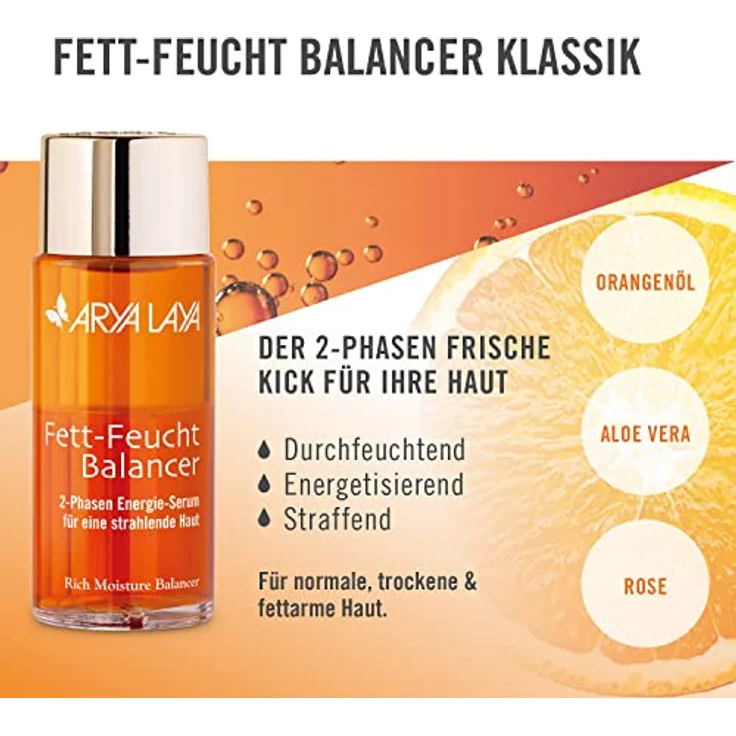 ARYA LAYA Fett-Feucht Balancer Klassik: 2-Phasen Energie-Serum für strahlenden Teint, 5 ml, für alle Hauttypen – insbes. trockene, normale & fettarme Haut, nährt, belebt & mindert erste Fältchen – Bild 3