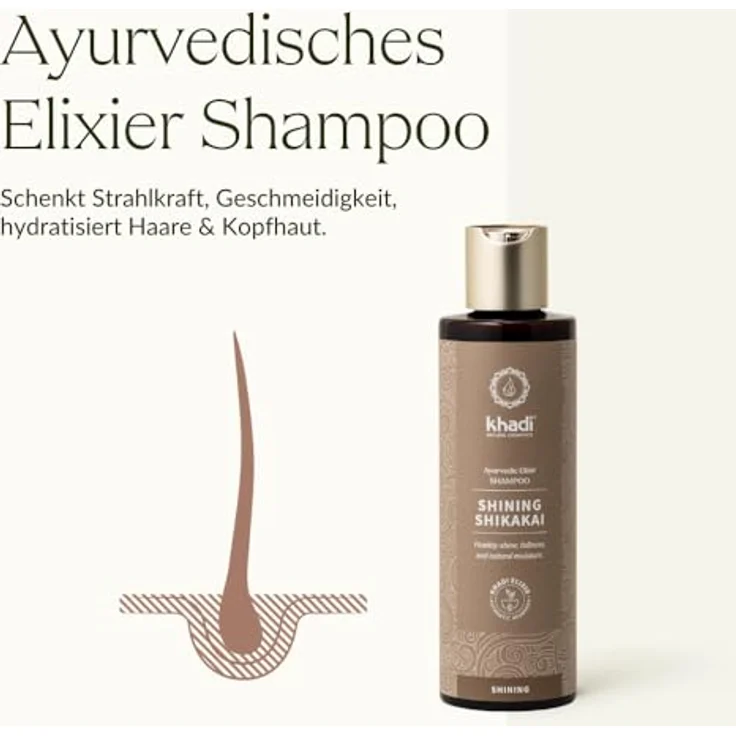Khadi Naturkosmetik Ayurvedisches Elixier Shampoo Shining 200 ml – Bild 3