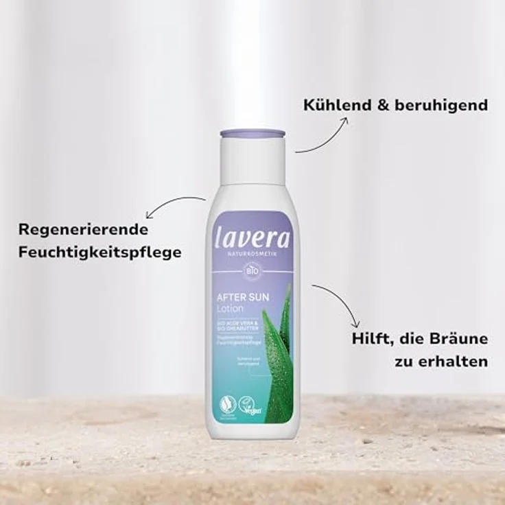 lavera After Sun Lotion, Körperlotion mit Bio-Aloe Vera und Bio-Sheabutter, 200ml – Bild 3