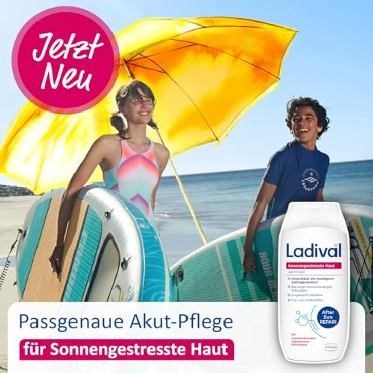 Ladival After Sun Repair Fluid für sonnengestresste Haut, regeneriert mit Photolyase, feuchtigkeitsspendend & kühlend, enthält Panthenol und Vitamin E, 200ml – Bild 3