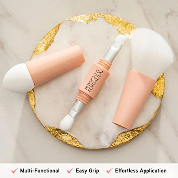Physicians Formula, 4-in-1-Pinsel, Makeup-Pinsel für das Auftragen von Make-up für unterwegs, Lidschattenpinsel, Eyeliner-/Brauenpinsel, Bronzer-/Bürstenpinsel und Foundation-/Concealer-Schwämmchen - Preisvergleich – Bild 4
