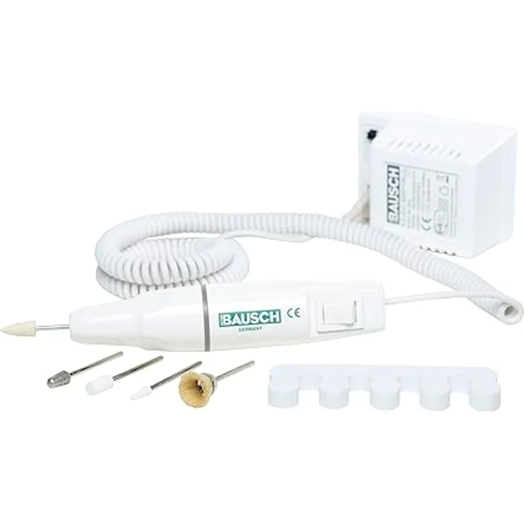 Peter Bausch 0301G Elektrisches Maniküre/- Pediküregerät, 5 Aufsätze zum Schleifen, Feilen, Polieren von Hand & Fußnägeln, Entfernen von Hornhaut und Druckstellen, Nagelpflege, Fußpflege für zu Hause - Preisvergleich – Bild 1