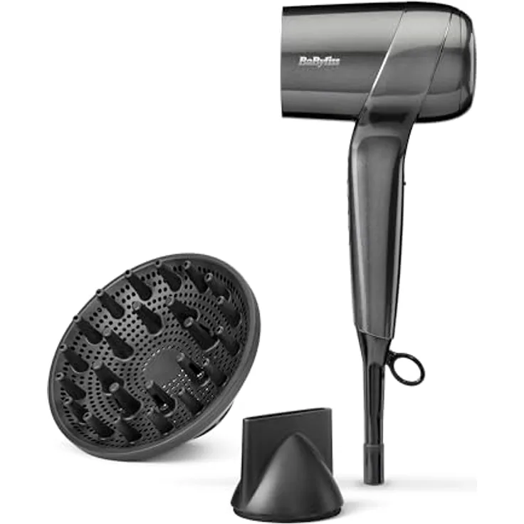 BaByliss D6200DE, Haartrockner mit digitalem Motor, Ionen-Technologie und 1600 W Leistung, Schwarz