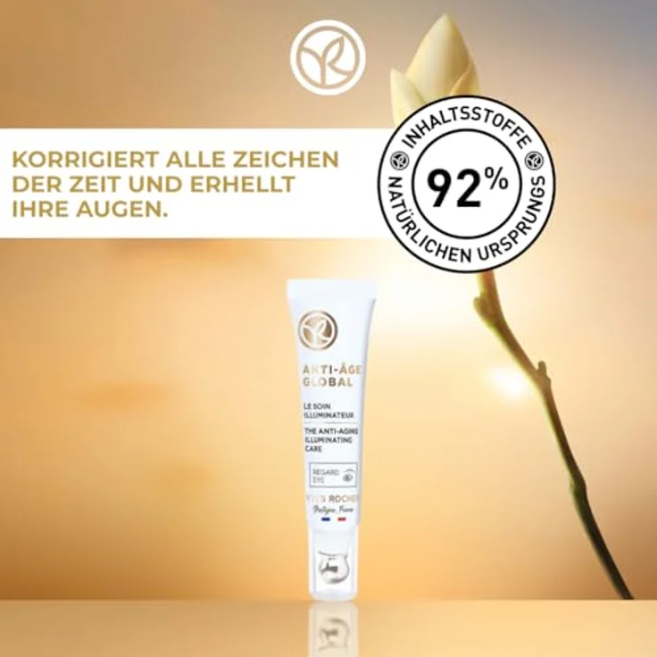Yves Rocher ANTI-AGE GLOBAL - Ausstrahlungspflege Augen - Leichte Gel-Textur gegen Falten und Augenringe - 15 ml – Bild 2