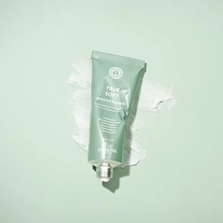 Maria Nila True Soft Booster Masque, 50 ml - Feuchtigkeitsspendende Haarmaske mit Arganöl - Glanz und Geschmeidigkeit - Ideal für coloriertes Haar - Vegan & Tierfreundlich - Reisegröße – Bild 5