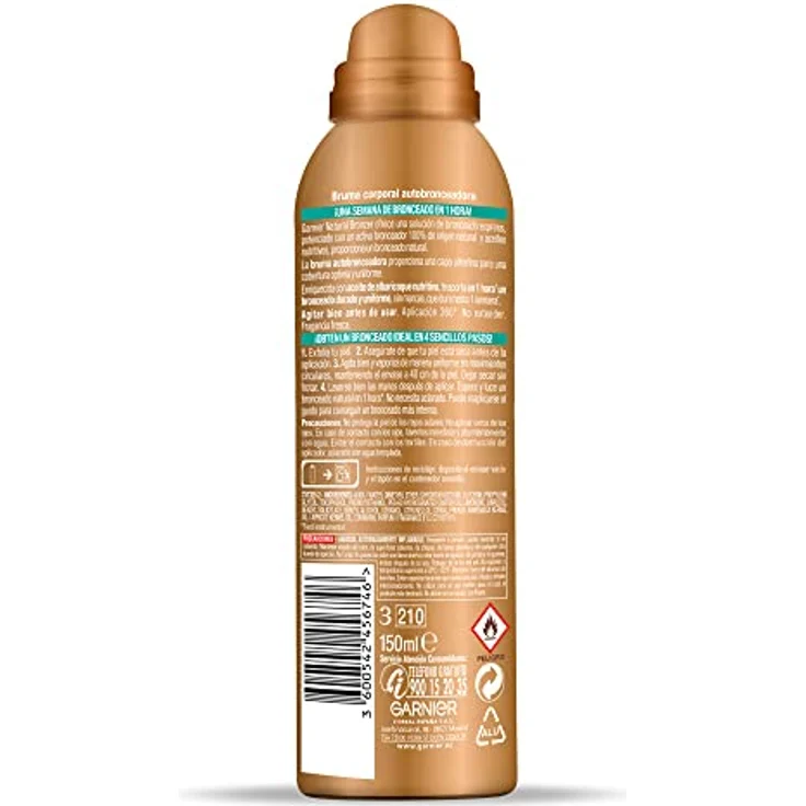 Garnier Natural Bronzer Bruma Autobronceadora Medio 150 Ml, Selbstbräuner mit kühlendem Effekt und flexiblem Design – Bild 2