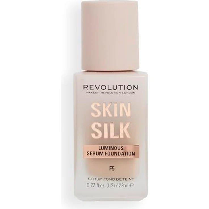 Makeup Revolution Skin Silk Serum Foundation Leichtes Make-up mit aufhellender Wirkung, Farbton F5, 23 ml – Bild 2