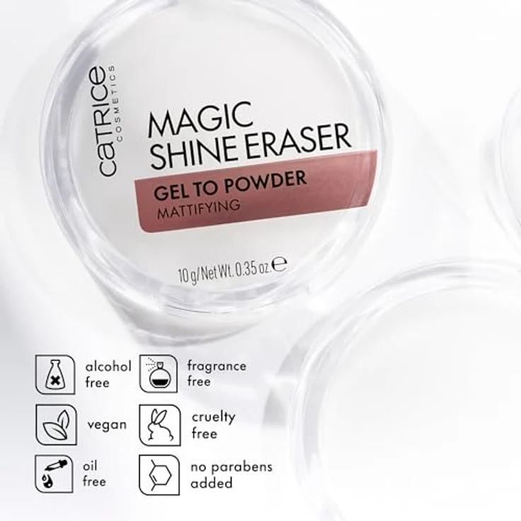 Catrice Magic Shine Eraser Gel To Powder, mattierendes Puder mit Gel-Textur, Farbton 010 Camera Ready, 10 g, vegan und mikroplastikfrei – Bild 4