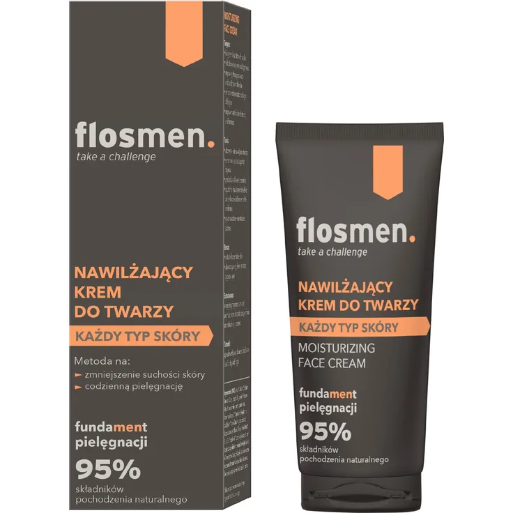 CARUNO FLOSMEN Feuchtigkeitsspendende Gesichtscreme 50 ml, intensive Herren Tagespflege mit Aloe Vera und Ceramiden, vegan