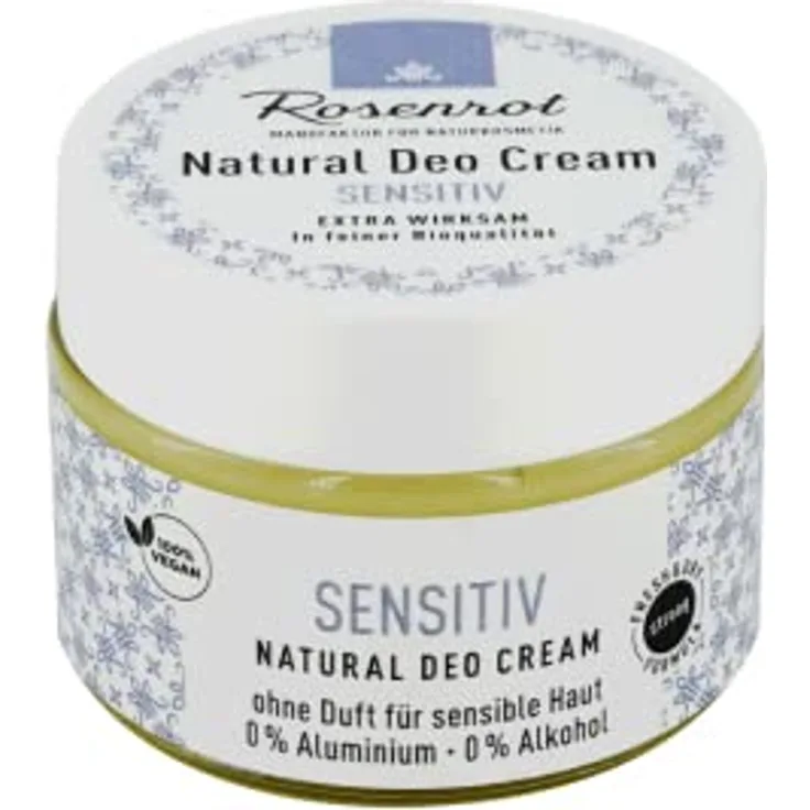 Rosenrot Deo-Creme, natürliche Deocreme für sensible Haut, unbeduftet, 50g
