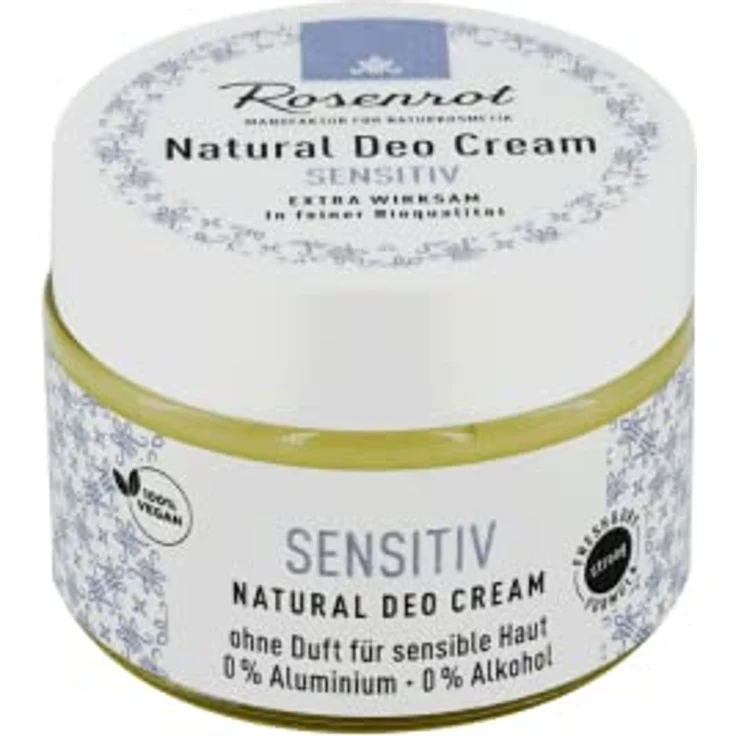 Rosenrot Deo-Creme, natürliche Deocreme für sensible Haut, unbeduftet, 50g – Bild 1
