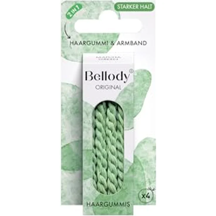 Bellody Original Haargummis & Scrunchies, Seychelles Blue, elastische Riffelstruktur für sicheren Halt – Bild 2