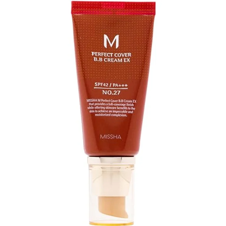 MISSHA M Perfect Cover BB Creme SPF42 / PA +++ (Nr. 27 Honigbeige), 50 ml - Natürliche Abdeckung und überlegener Sonnenschutz – Bild 1