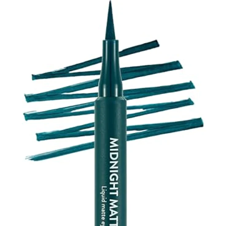 flormar Midnight Matte Eyeliner, Filzstift-Eyeliner mit Matt-Effekt, Farbton 04 Green, 1 ml – Bild 2