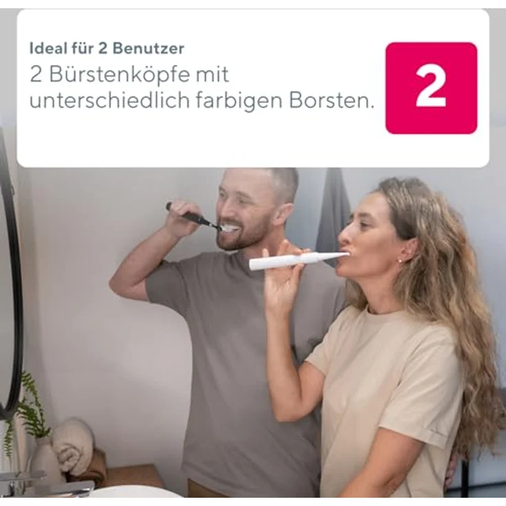 B.WELL Bürstenköpfe Brush Heads MED-870, 2er Pack mit DuPont Borsten, mittelstark, für elektrische Zahnbürsten, weiß – Bild 5