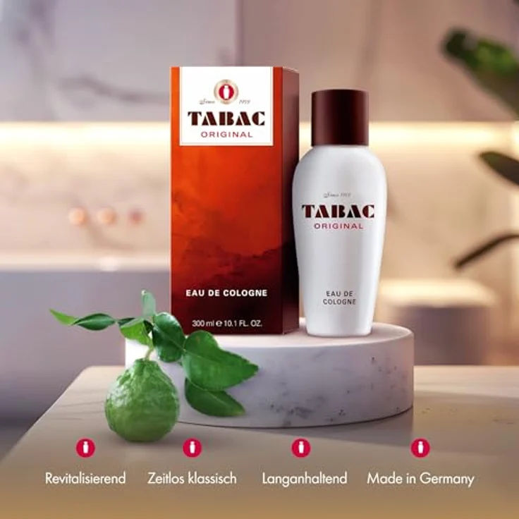 Tabac Original Eau de Cologne Splash 300 ml, klassischer Herrenduft mit herb-männlichen Akzenten und zeitloser Eleganz – Bild 3