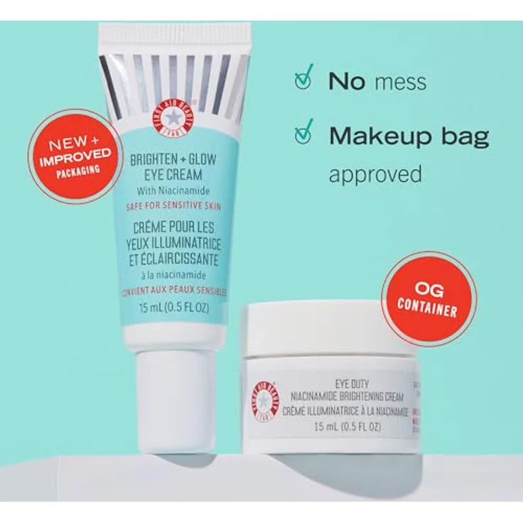 First Aid Beauty Brighten + Glow, Illuminating Eye Cream gegen dunkle Augenringe, 15 ml, Tag + Nacht – Bild 5