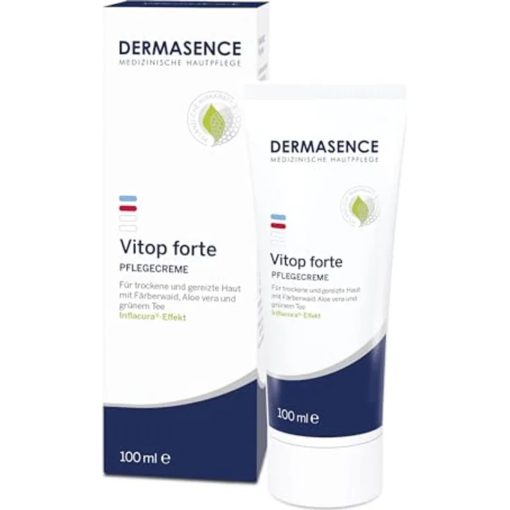 DERMASENCE Vitop forte Pflegecreme, 100 ml – für sehr trockene & gereizte Haut, beruhigt Juckreiz, vegan, zieht schnell ein, auch für Kinder und Neurodermitis-Haut geeignet