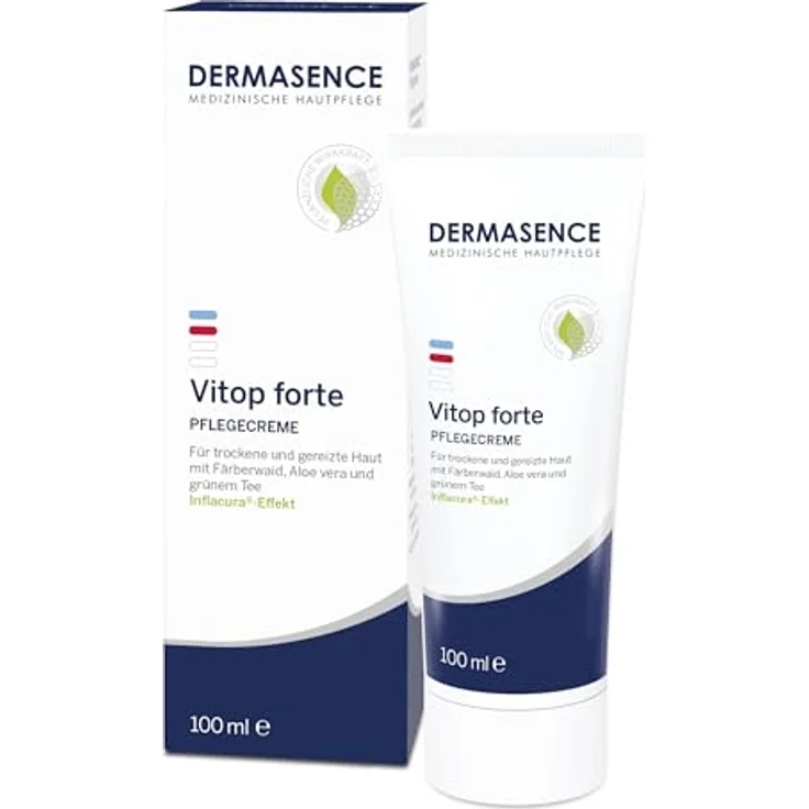 DERMASENCE Vitop forte Pflegecreme, 100 ml – für sehr trockene & gereizte Haut, beruhigt Juckreiz, vegan, zieht schnell ein, auch für Kinder und Neurodermitis-Haut geeignet – Bild 1
