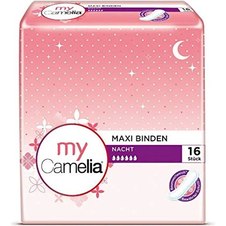 Camelia Maxi Binden Nacht Damenbinden 16 Stück - Preisvergleich – Bild 3