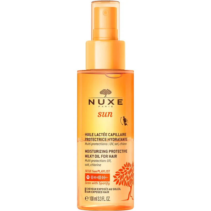 NUXE Sun Moisturizing Protective Milky Oil for Hair 100 ml, Feuchtigkeitsspendendes Sprayöl mit UV-Schutz und glänzendem Finish