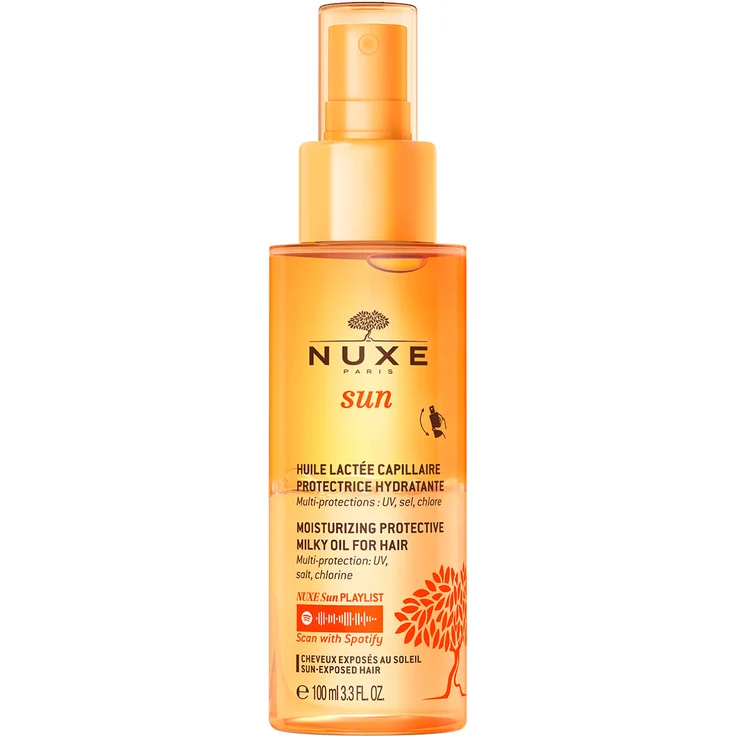 NUXE Sun Moisturizing Protective Milky Oil for Hair 100 ml, Feuchtigkeitsspendendes Sprayöl mit UV-Schutz und glänzendem Finish
