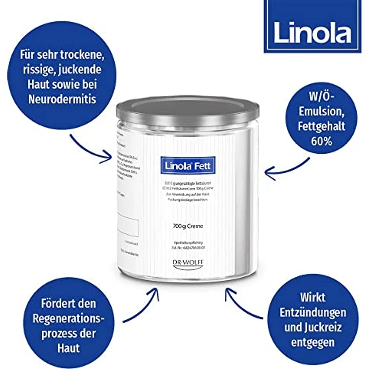 Linola fett Creme 700 g, apothekenpflichtig – Bild 2