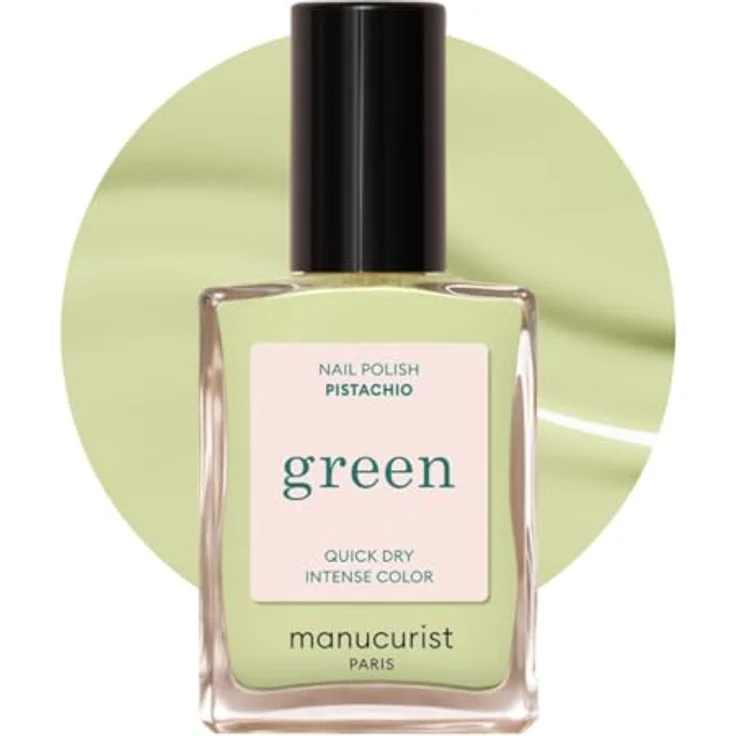 Manucurist Green Nagellack Pastell Grün - Klassischer, natürlicher 9-Free-Nagellack Pistachio - Veganer Nagel Lack mit natürlichen Inhaltsstoffen (84%) - 15 ml, Frankreich hergestellt – Bild 1
