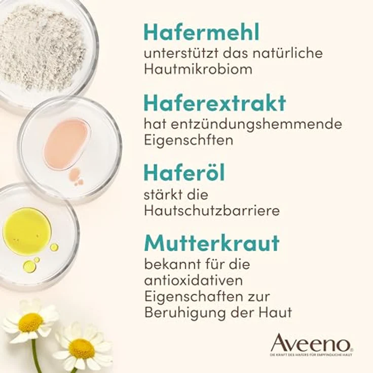 Aveeno CALM+RESTORE 3-faches Hafer Serum (30 ml), beruhigend & feuchtigkeitsspendend, parfümfrei, für empfindliche Haut, mit Mutterkraut und 3-fachem Haferkomplex – Bild 4